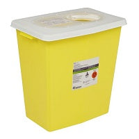 SharpSafety Chemotherapy Container, Slide Lid, Yellow, 18 Gallon